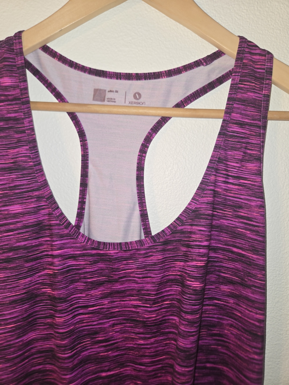 Xersion Pink Space-Dye Racerback Tank And Sports Bra